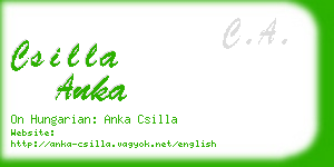 csilla anka business card